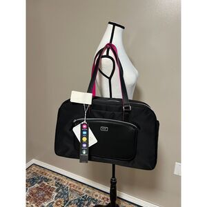 NWT Sarah Jessica Parker RFID convertible weekender bag in black and candy